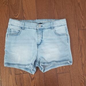 Hema Light Blue 5 Pocket Stretch Denim Shorts Size 13-14